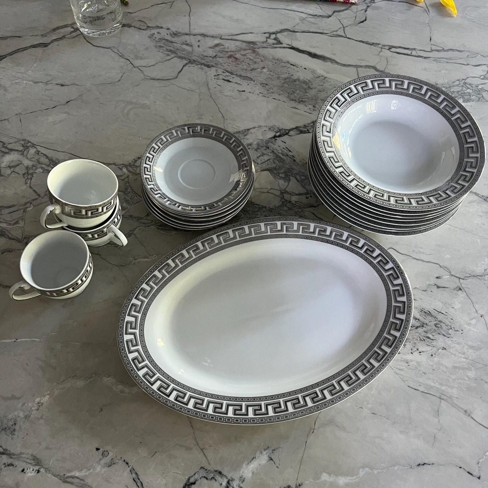 Casati Bavaria‎ Greek Key Silver Pewter dish assortment